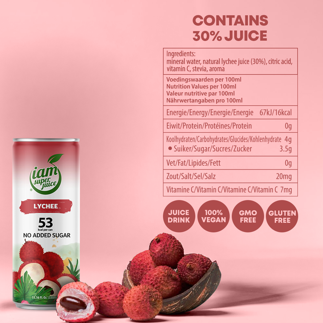 I am Superjuice - Lychee - 330ml Statiegeldblik