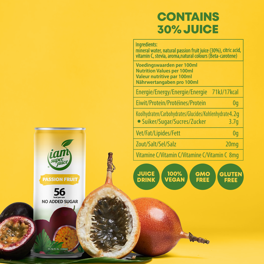 I am Superjuice - Passion Fruit - 330ml Statiegeldblik