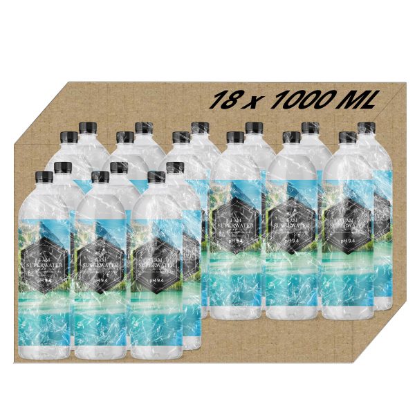 I am Superwater - pH value 9.4 Alkaline Water - High pH (9 plus) Basic spring water - 1000ml PET 3 x 6 trays in box