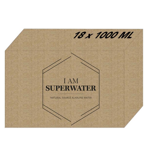 I am Superwater - pH value 9.4 Alkaline Water - High pH (9 plus) Basic spring water - 1000ml PET 3 x 6 trays in box