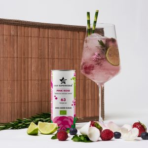 Pink Rose 250ml can I am Supersoda shoot - 100 organic sparkling drink - no added sugar - low calories